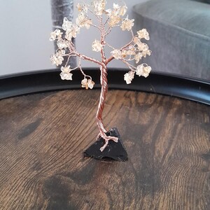 Citrine Crystal tree on Black Obsidian, Protective Gemstone tree, Home decor, Birthday gift, November Birthstone
