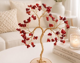 35th Coral Anniversary gift for parents, handmade Coral tree