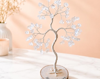15th Wedding Anniversary gift, Personalised Crystal gift, Handmade wire tree ornament