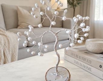 Personalised 30th Anniversary gift, Freshwater pearl tree with custom message