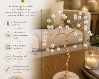 Freshwater pearl tree, 30th Wedding Anniversary gift, Personalised pearl Anniversary present