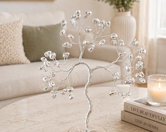 Silver Anniversary gift, 25th Anniversary tree, handmade wire sculpture