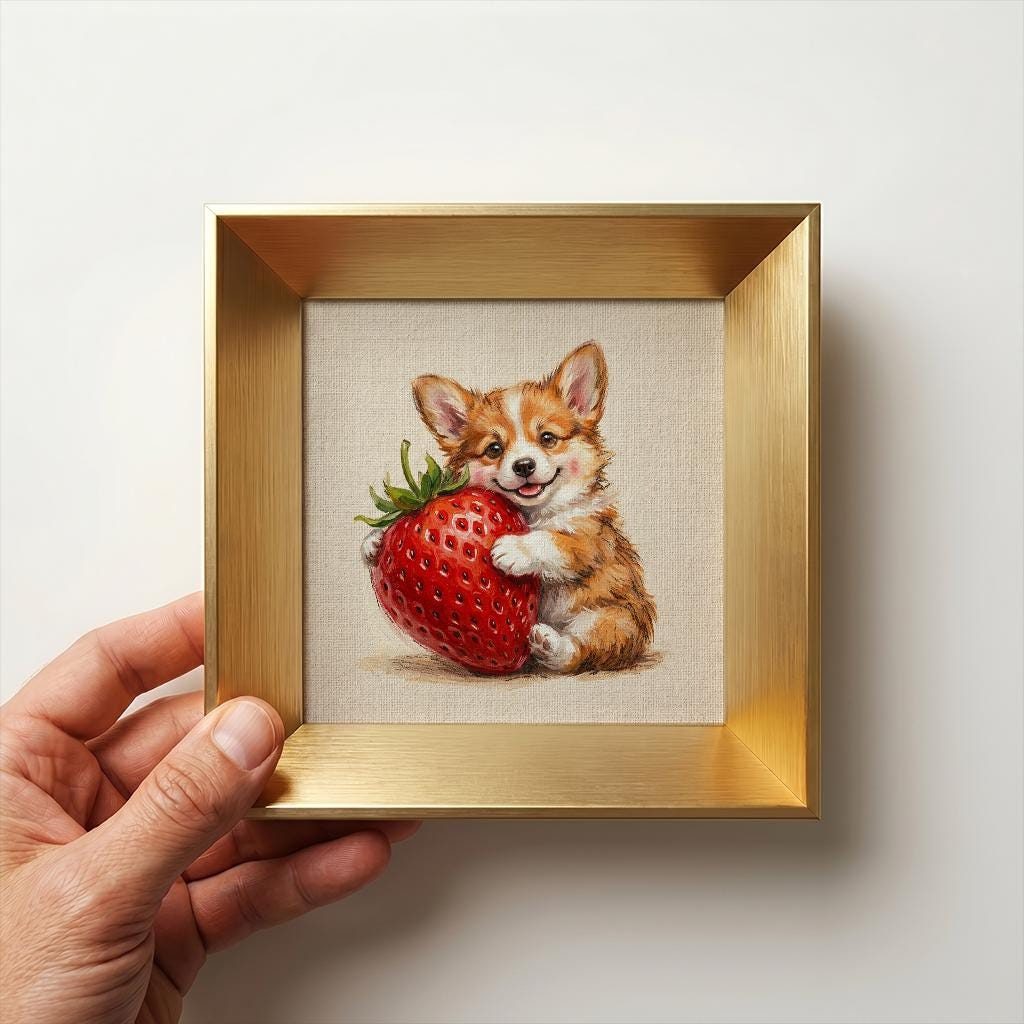 コーギーの油絵 - Etsy 日本