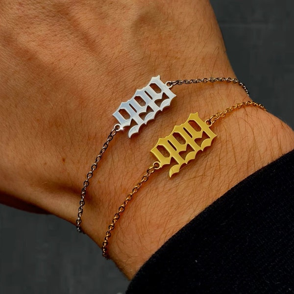 Armband mit 999 Engel Nummer Anhänger Vintage Style Unisex mit Verschluss