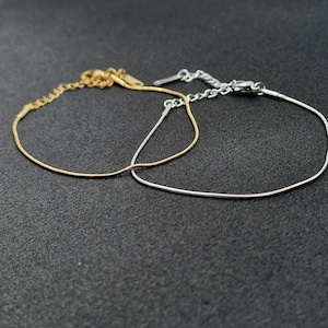 Fine, minimalist bracelet silver/gold