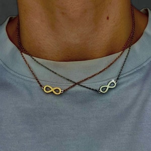 Halsband med oändlighetshänge, för henne och honom, oändlighet i vintagestil