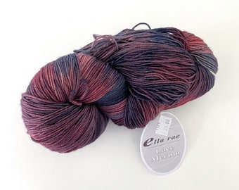 Rose and blue Ella Rae Lace Merino - made in Italy - 132 Denim Rose - 460 yards - superwash hand-dyed merino sock yarn - ready to ship