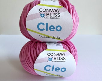 Pink Cleo yarn - color 60006 Pink Lady - Conway and Bliss - 98 yards per skein - Aran weight yarn - cotton nylon blend yarn - ready to ship