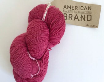 American B.R.A.N.D. by HiKoo - color Hot Springs - coral fingering weight yarn - superwash rambouillet wool - 440 yards - ready to ship