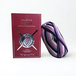Knitting Kit for Beginners: Wool Scarf, Bamboo Needles, Video Lessons (Fresh Figs)