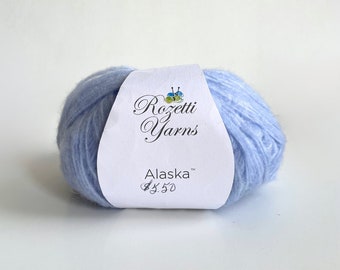 Pale blue alpaca yarn - Rozetti Yarns Alaska - 904 Frozen Pond - 246 yards per ball - alpaca merino acrylic blend - DK weight -ready to ship