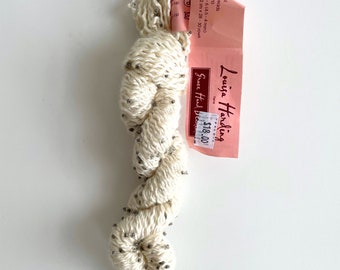 White silk merino yarn with glass beads - Louisa Harding Grace Hand Beaded yarn - color 1 Icicle - discontinued, DK weight - ready to ship