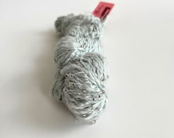 Gray silk merino yarn with glass beads - Louisa Harding Grace Hand Beaded yarn - color 3 Frost - discontinued, DK weight - ready to ship