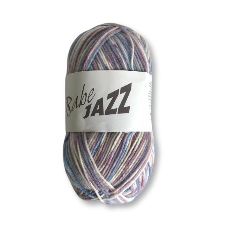 Sugar Plum Babe Jazz yarn self patterning sport weight yarn Euro Baby yarn wool free nylon acrylic 365 yards each ball last one image 3
