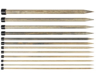 Lykke single point needles - driftwood 10" long knitting needles - Lykke driftwood needles - driftwood knitting needles