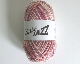 Sweet Tart Babe Jazz yarn - self patterning sport weight yarn - Euro Baby yarn - wool free nylon acrylic - 365 yards each ball - last one