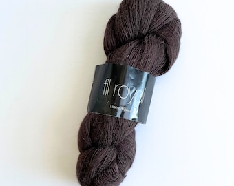 Dark brown alpaca yarn - Zitron Fil Royal - alpaca lace weight yarn - 656 yards per skein - 3508 Dark Chocolate - pure alpaca ready to ship