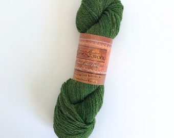 Mountain Meadow Wool - 185 yards each - bison merino blend - Grass green sport weight yarn - grown on Durham Ranch, Wright, WY ready to ship