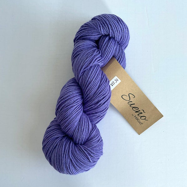 Lavender HiKoo Sueno - merino bamboo blend - 255 yards per skein - lilac DK weight - 1151 Forget Me Not - sweater quantity - ready to ship