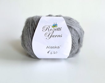 Gray alpaca yarn - Rozetti Yarns Alaska - 907 Silver Moon - 246 yards per ball - grey alpaca merino acrylic blend - DK weight -ready to ship