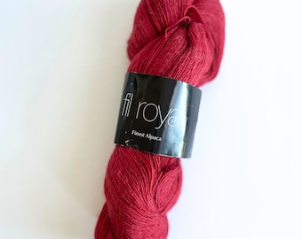 Zitron Fil Royal - pure alpaca yarn - red alpaca lace weight yarn - 656 yards per skein - 3505 Brick - yarn made in Germany - ready to ship