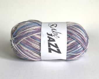 Sugar Plum Babe Jazz yarn - self patterning sport weight yarn - Euro Baby yarn - wool free nylon acrylic - 365 yards each ball - last one