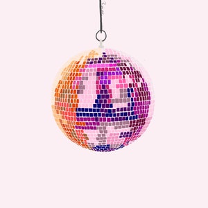 Carte 10x10cm - Musique disco et boule à facettes - papier texturé
