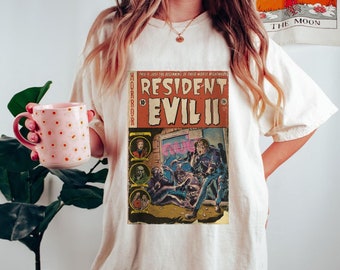 Resident Evil Zombie Survival Capcom Video Game Rotton Zombie Face Men's T Shirt 