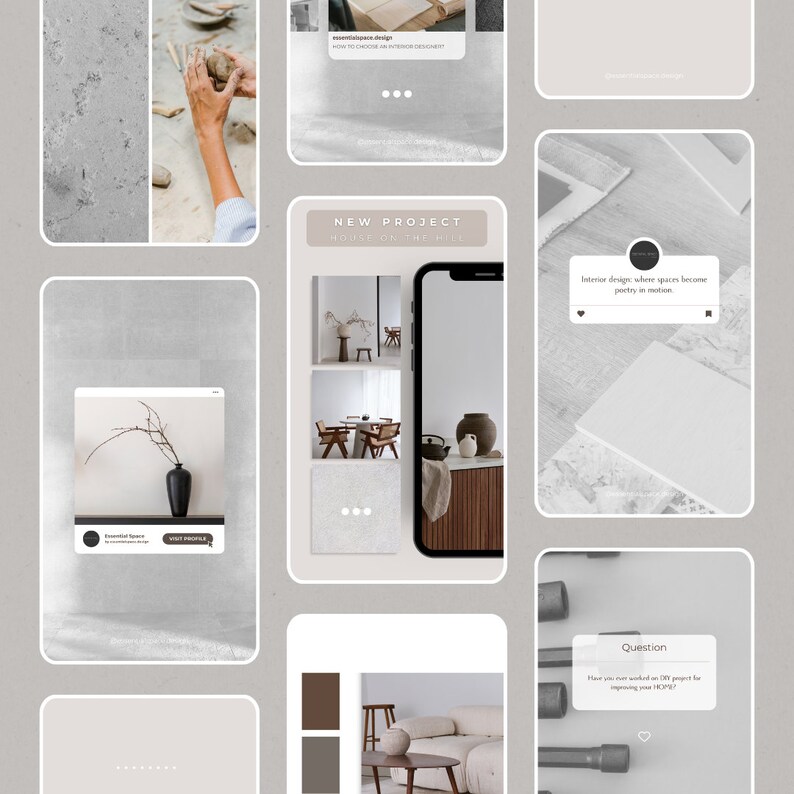 Interior Design Instagram Story Templates | Canva, Minimalist (PDF) - Etsy