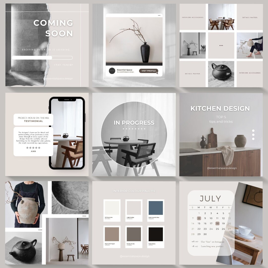 Interior Design Instagram Post Template | Aesthetic Canva Templates ...