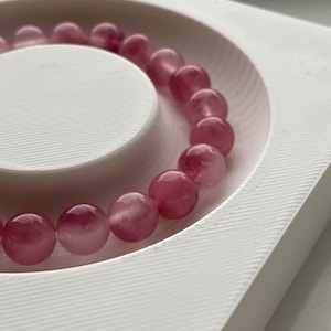 8mm Blush Pink Crystal Bracelet – Handmade Sparkle Beaded Jewelry Gift