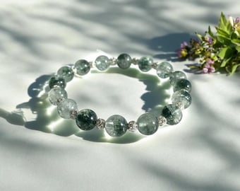 8mm Green Phantom Quartz bracelet|natural stone |gift for her