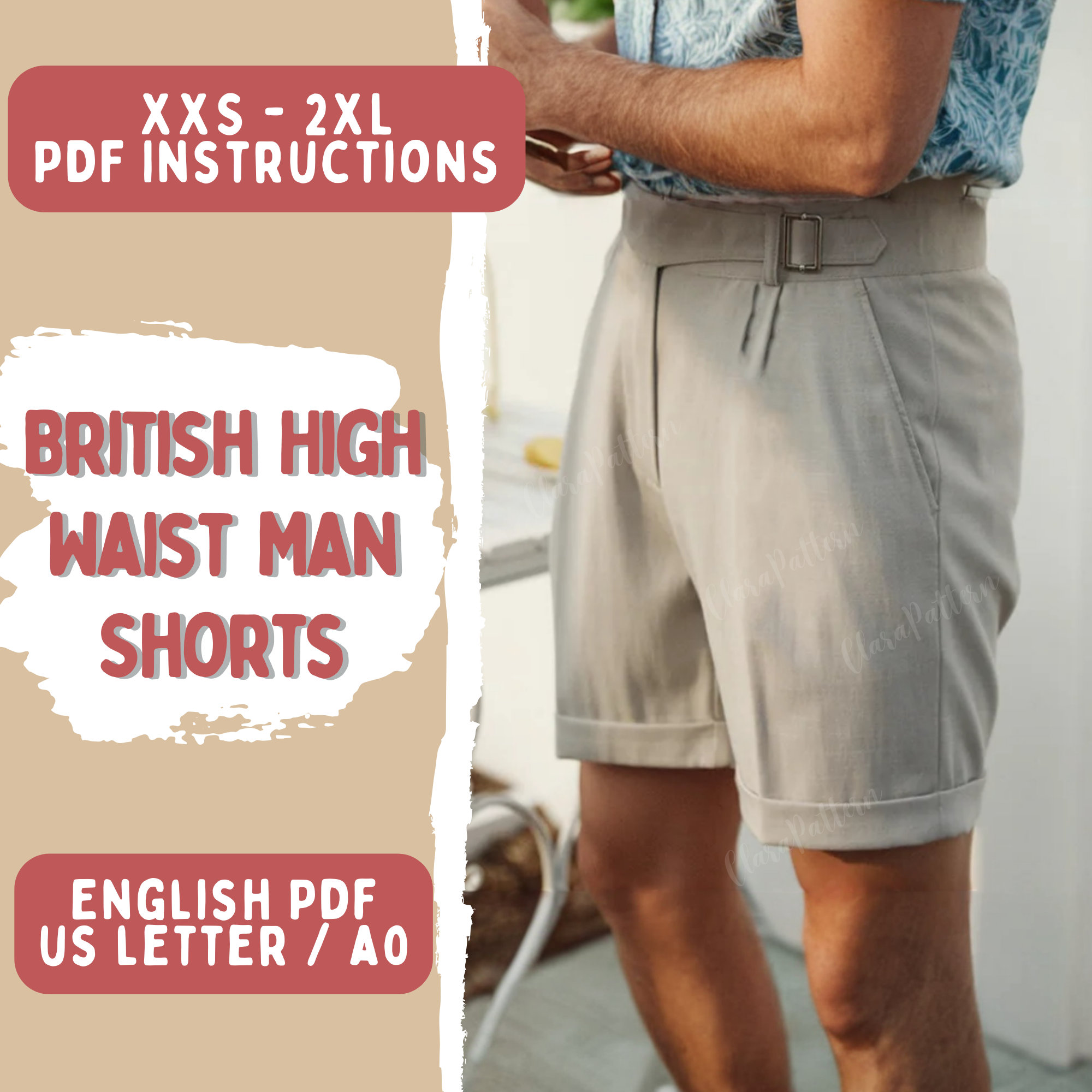Easy Pleated Shorts Sewing Pattern - Etsy