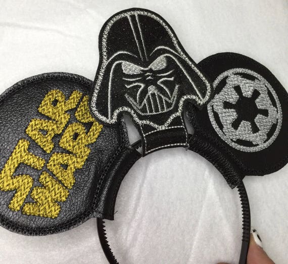 Darth Vader | Embroidered | Mickey Ears | Interchangeable | Disneyland | Dark Side | STAR WARS