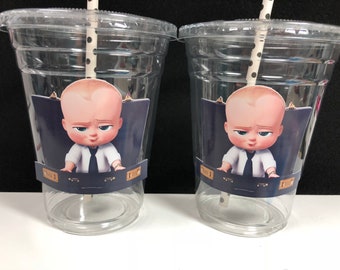 Boss Baby Stickers | Boss Party Stickers | Boss Baby Party Cups | Glossy Stickers | Party Cups