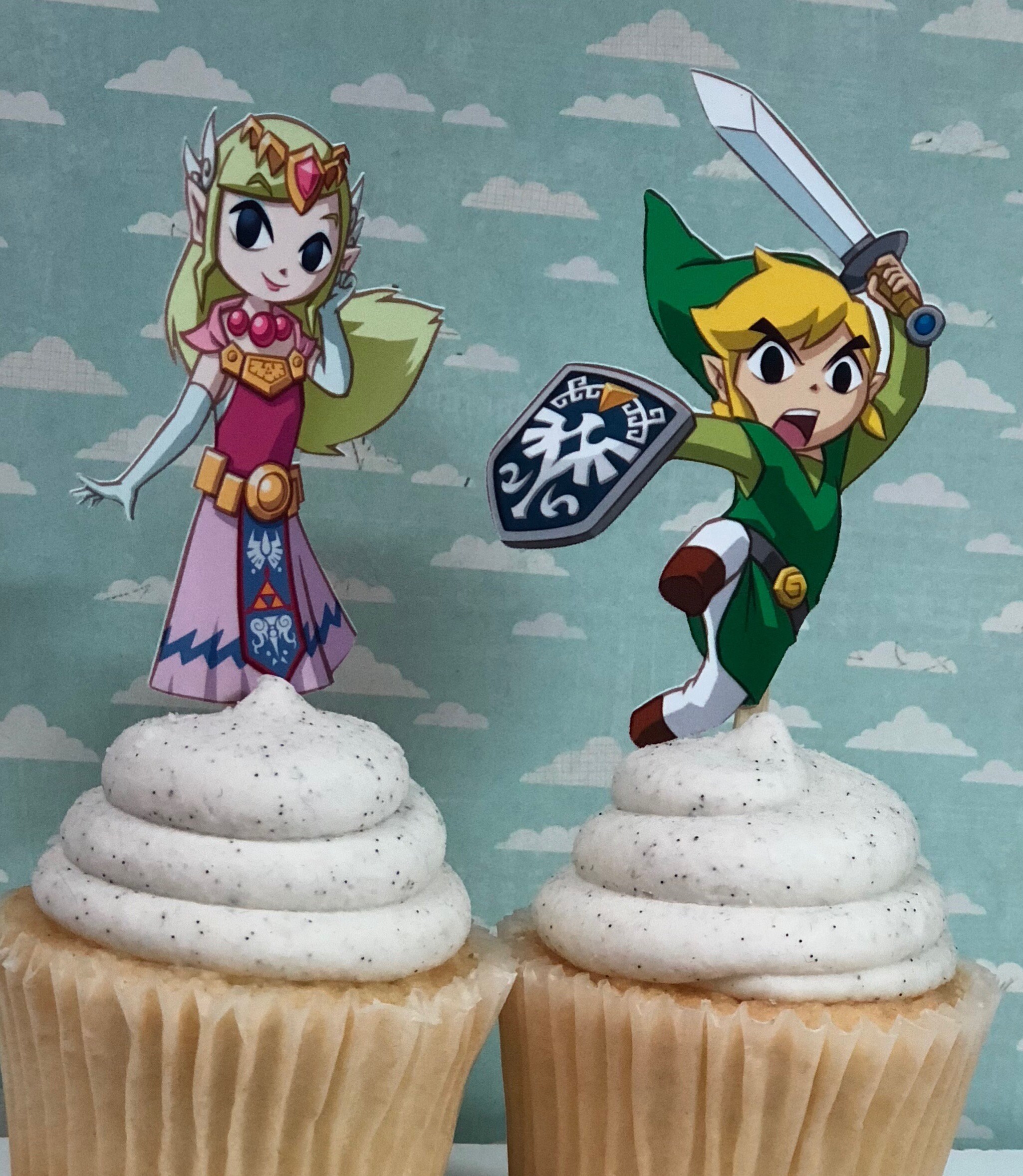 ZELDA & LINK Cupcake Toppers Finished and Mailed To You Etsy