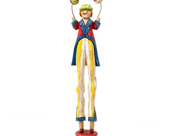 Alto "Beanpole" Langston - handcarved juggler on stilt legs