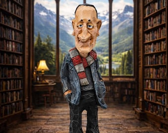 Uncle Albert - handcarved gentleman in jacket and scarf