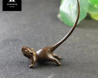 Handcrafted Mouse Statue: Miniature Rodent Sculpture, Home Decor Accent