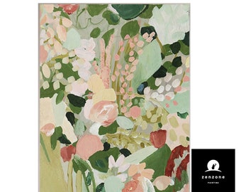 Handcrafted Floral Oil Painting: Blossoms on Canvas, Ready to Hang