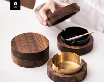 Walnut Cigar Ash Tray-3 Styles-Personalized Monogram Ash Tray-Perfect Gift for Men - Groomsman and Wedding Gifts - Customizable and Elegant