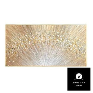 Gold Abstract Oil Painting: Modern Metallic Wall Decor