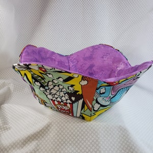 Junk Food 14&quot; Fabric Bowl for Microwave or Storage