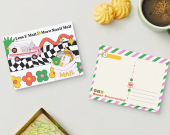 Postcards (Set of 5) "Less Email, More Snail Mail" Postcrossing Cards