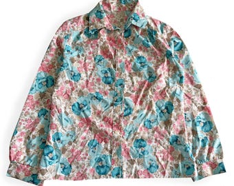Vintage Floral Button Down Shirt / 1970's Style Top