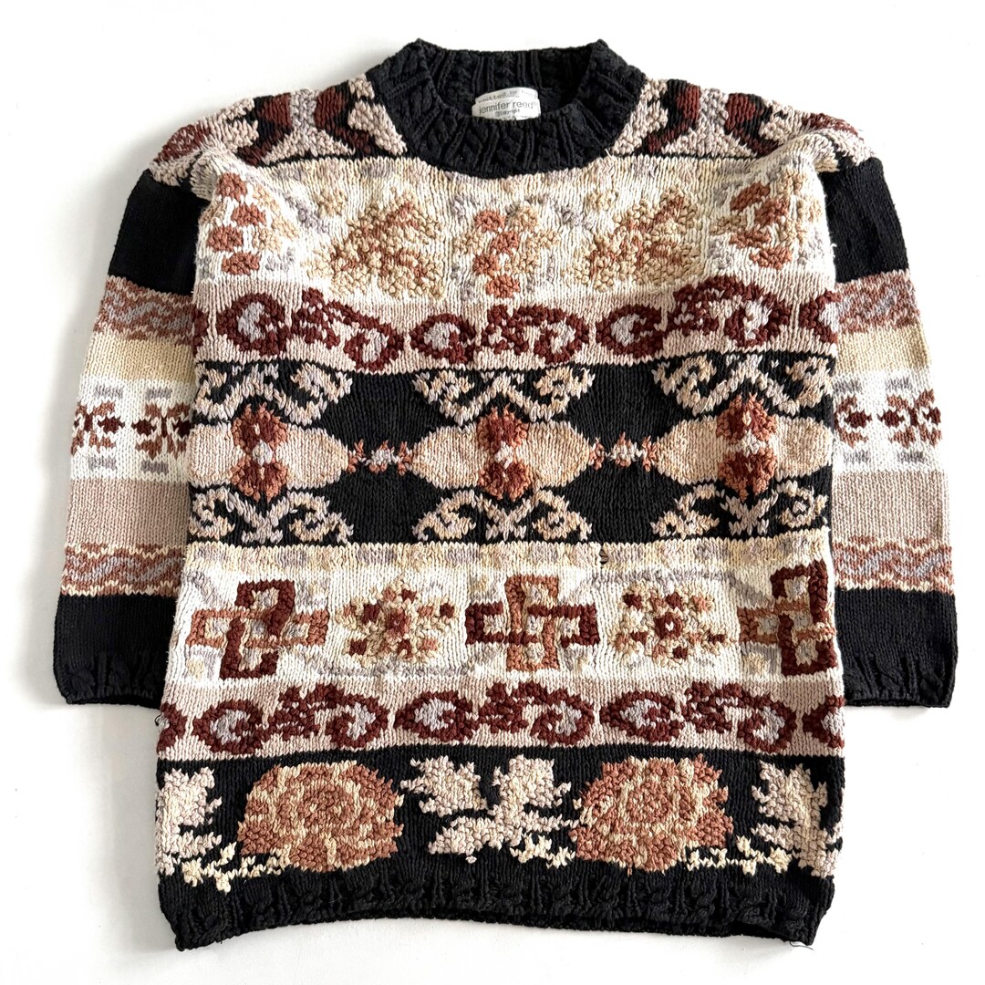 Vintage Jennifer Reed, Sweater / Abstract Floral / 3D Knitwear ...