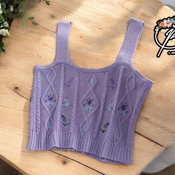 Floral-Cut Crop Top
