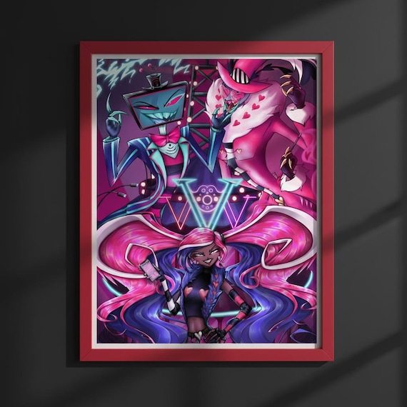 Hazbin Hotel the Vees Poster - Vox, Velvette & Valentino (8x10