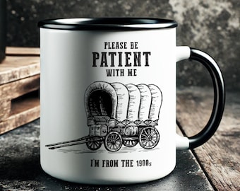 Funny 1900s Covered Wagon Mug, Retro Humor Gift