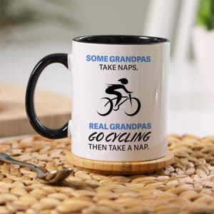 Cycling Grandpa Mug – Funny Gift for Grandpas Who Love Biking & Naps, Coffee Cup for Cyclists, Father's Day or Birthday Gift
